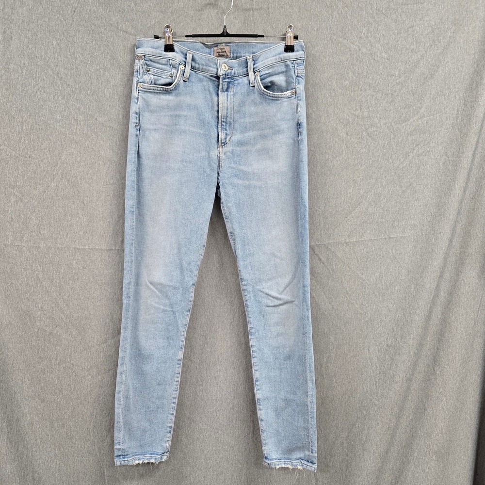 Citizens of Humanity Rocket High Rise Skinny Jeans Light Wash Raw Hem Size 30